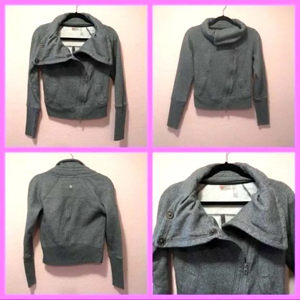 *30off3* Zella Gray Zip up Sweatshirt with snap on buttons. - Picture 2 of 9